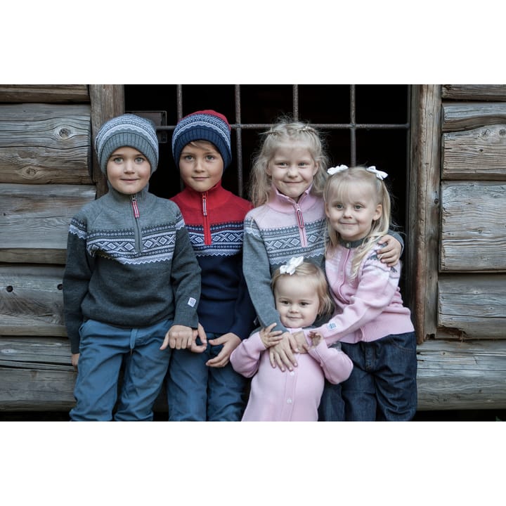 Kids' Wool Sweater with Zip mørk blå Marius Kids