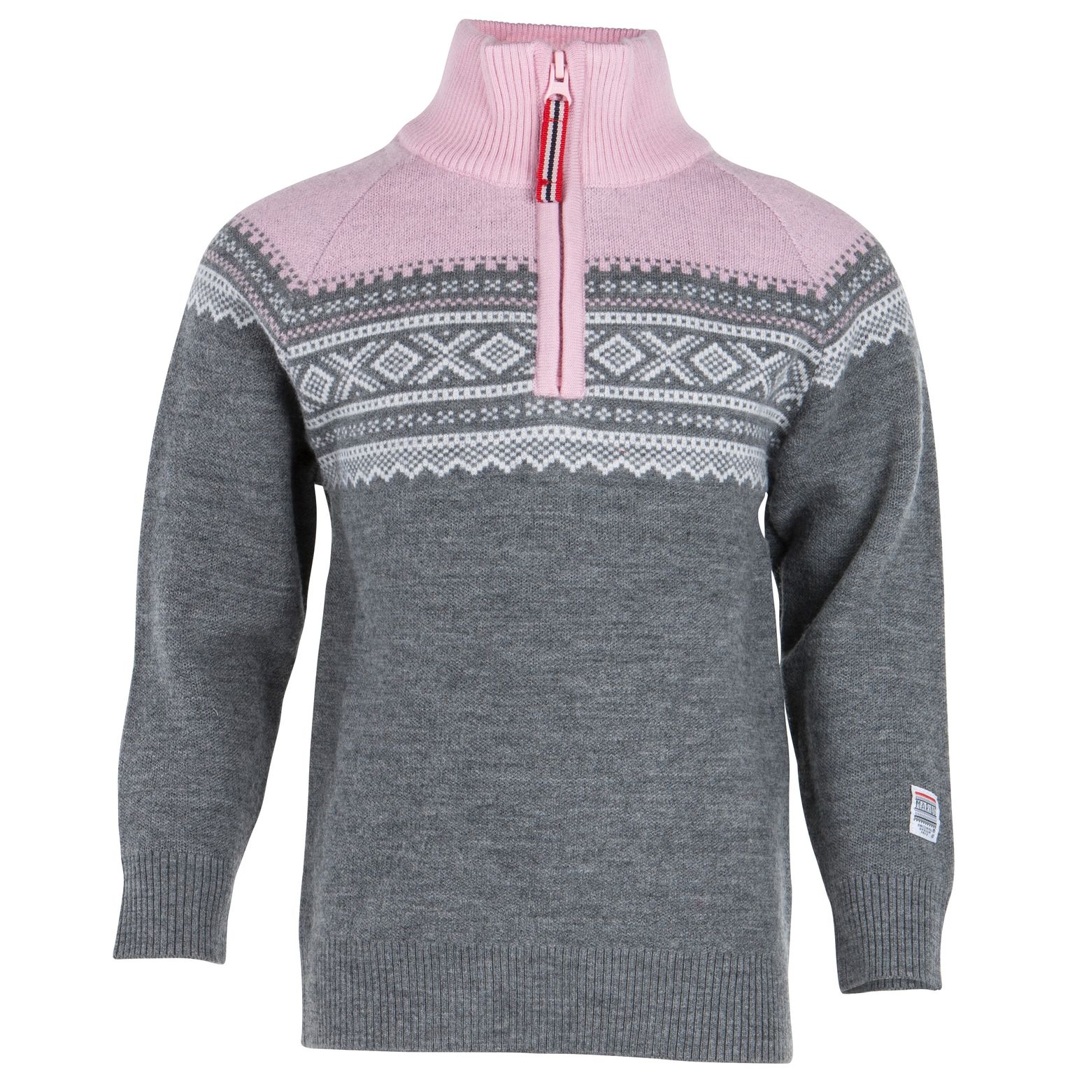 Kids' Wool Sweater with Zip lotus pink