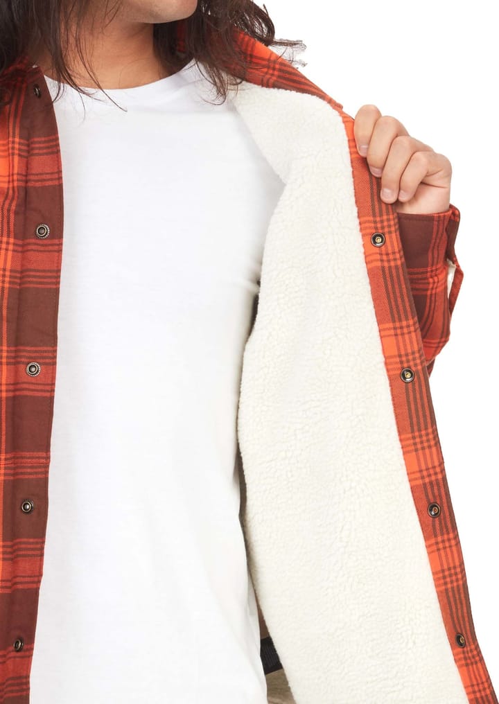 Marmot Men's Ridgefield Sherpa Flannel Shirt Jacket Chocolate Marmot