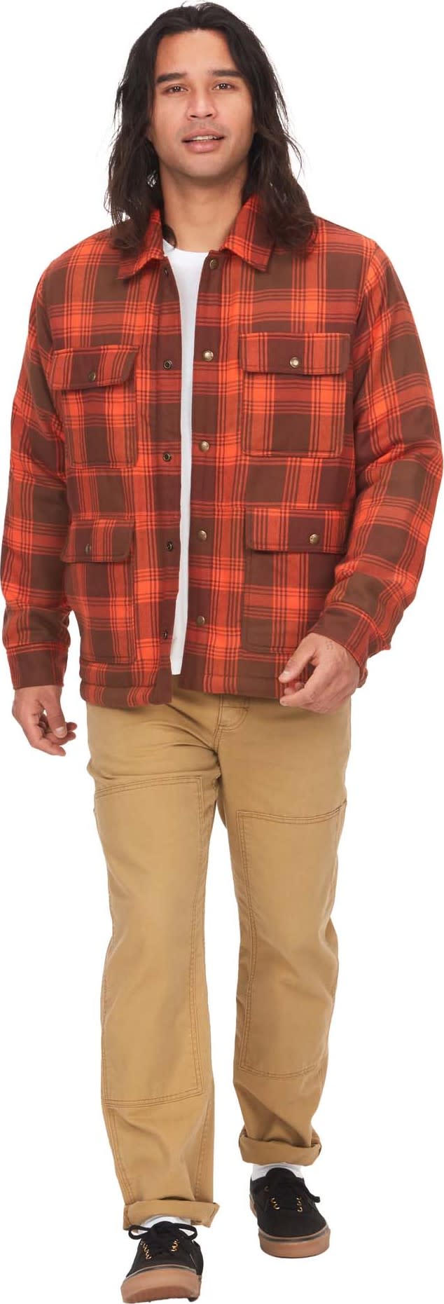 Marmot Men's Ridgefield Sherpa Flannel Shirt Jacket Chocolate Marmot
