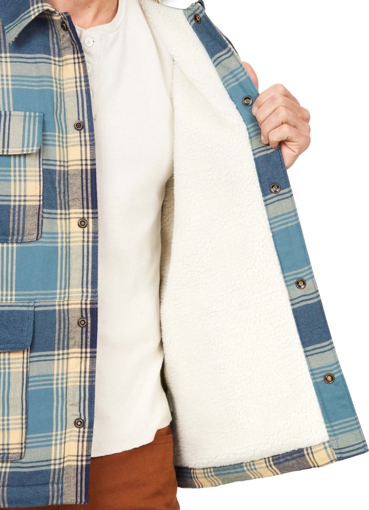 Marmot Men's Ridgefield Sherpa Flannel Shirt Jacket Moon River Marmot
