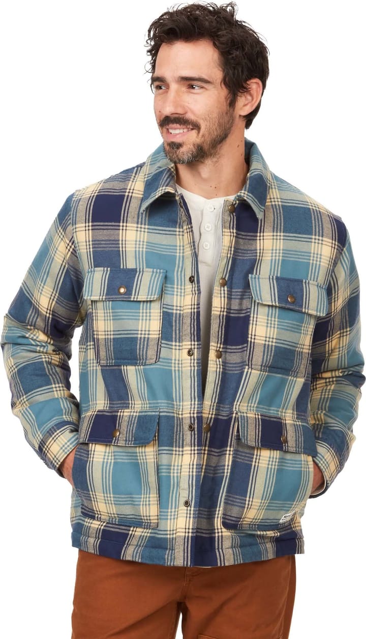 Marmot Men's Ridgefield Sherpa Flannel Shirt Jacket Moon River Marmot