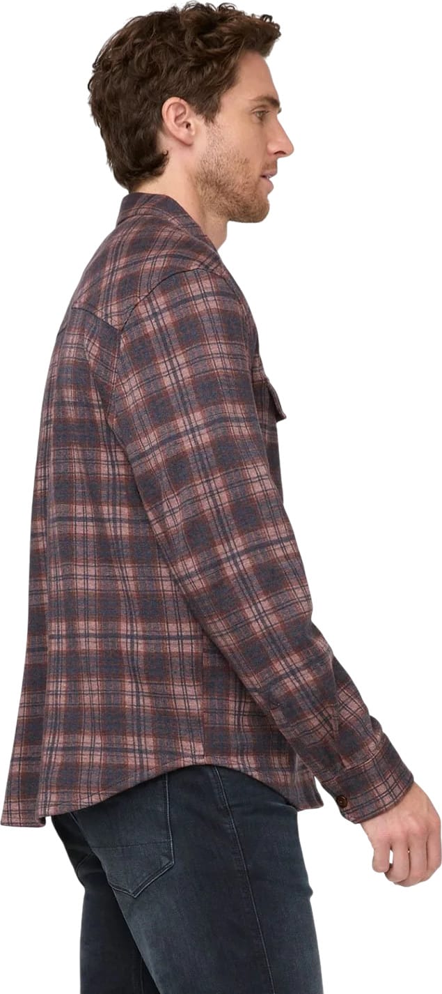 Duer Performance Flannel Button Down Heather Mauve Plaid Duer