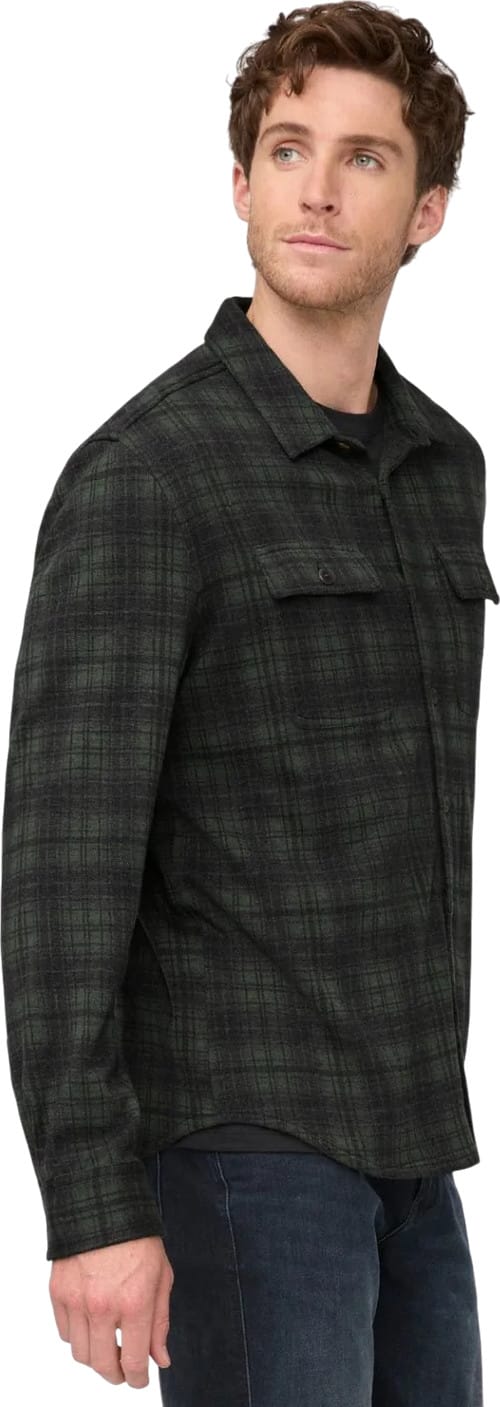 Duer Performance Flannel Button Down Heather Peat Plaid Duer