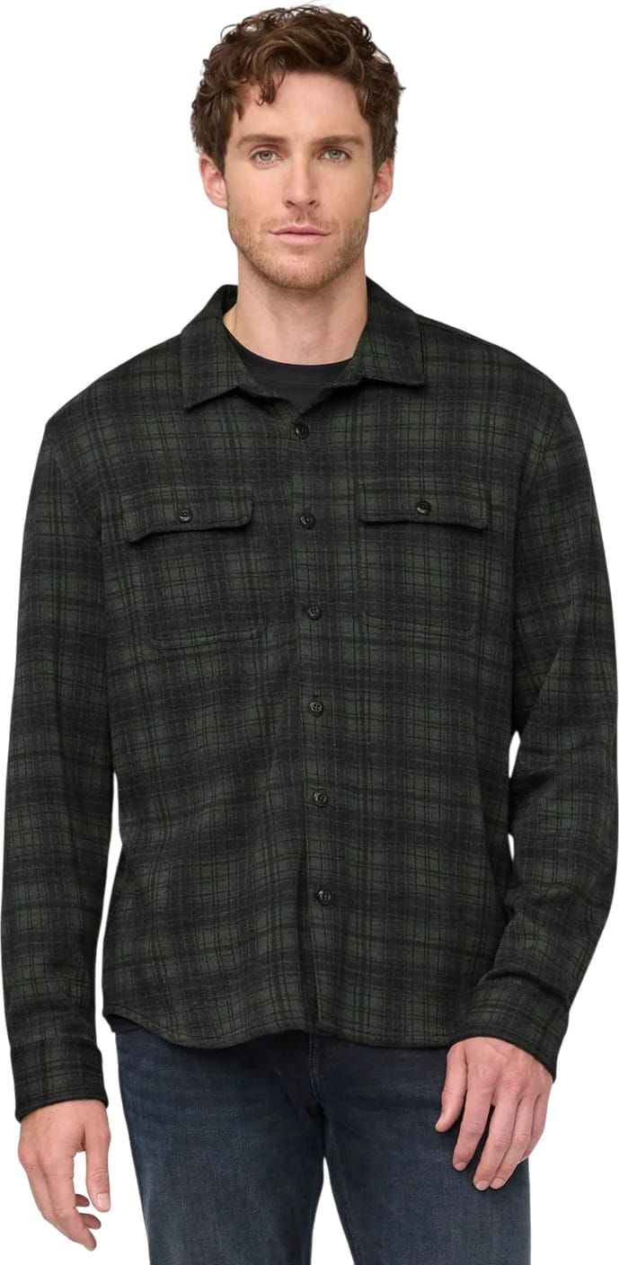 Duer Performance Flannel Button Down Heather Peat Plaid Duer