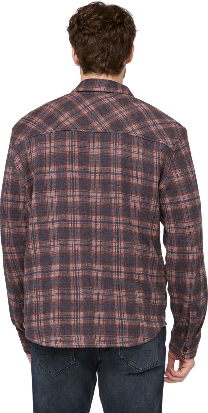 Duer Performance Flannel Button Down Heather Mauve Plaid Duer