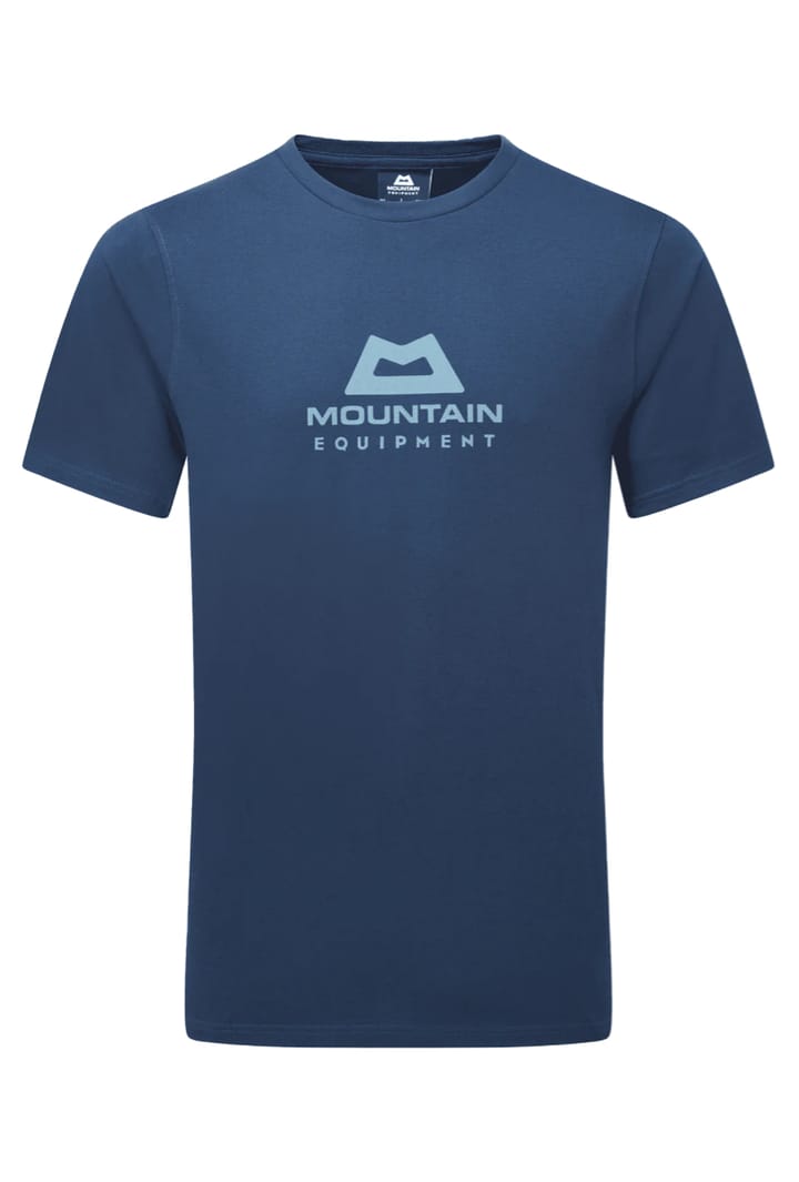 Mountain Equipment Emblem Mens Tee Denim Blue Mountain Equipment