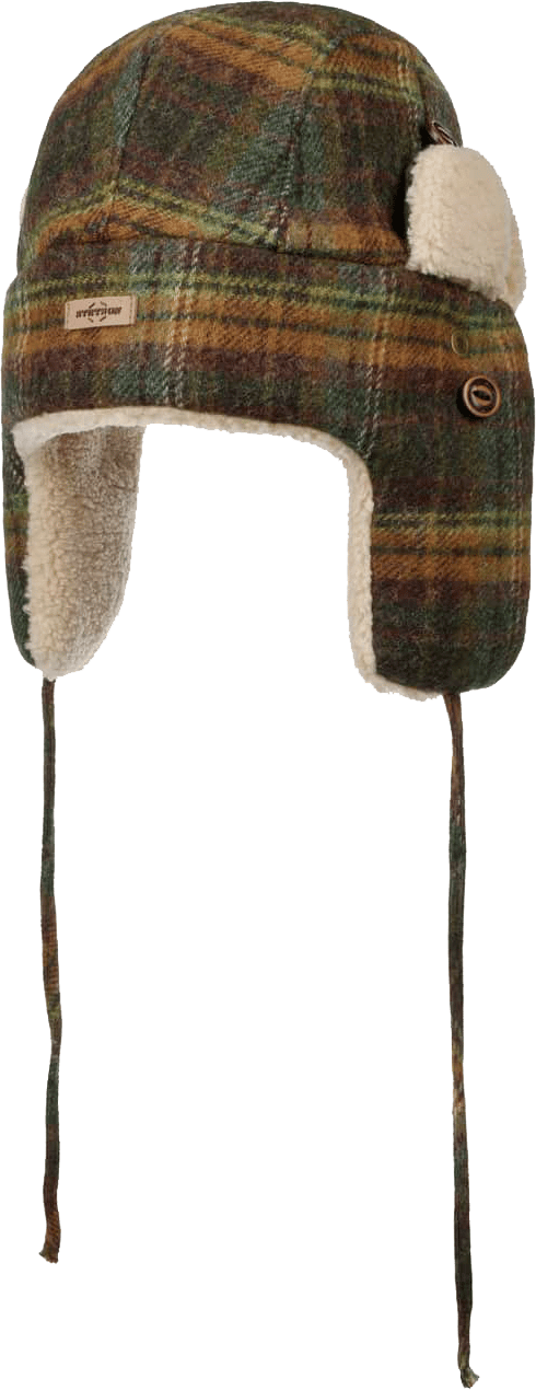 Stetson Checked Bomber Aviator Hat Green/Dark Orange Stetson