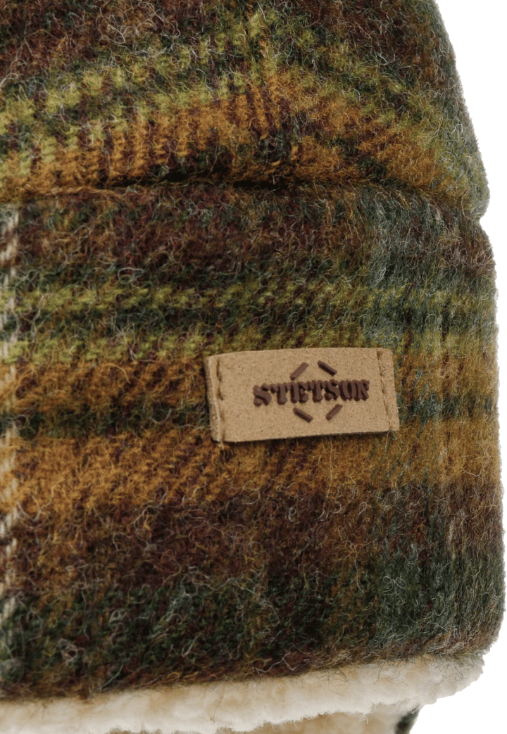 Stetson Checked Bomber Aviator Hat Green/Dark Orange Stetson