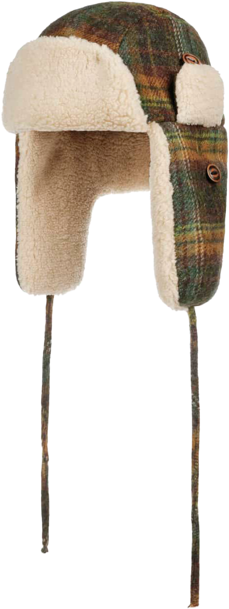 Stetson Svart trapper Beanie Bomber Cap Wool Check Black/Orange Trapper mössor dam – bild 2