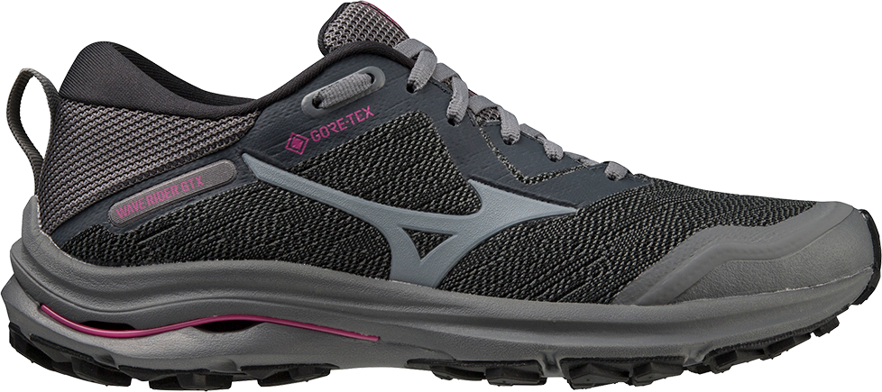 Mizuno Women's Wave Rider Gore-Tex Iron Gate/Nimbus Cloud/Fuchsia Fedora Løpesko 38.5