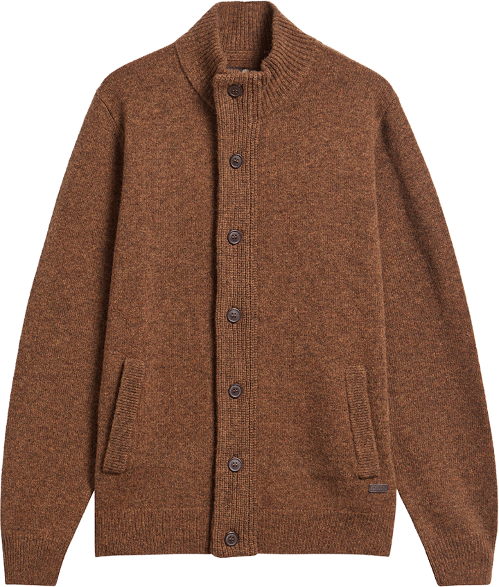 Barbour Men's Ess Patch Zip Through Knitted Jumper Bracken Barbour
