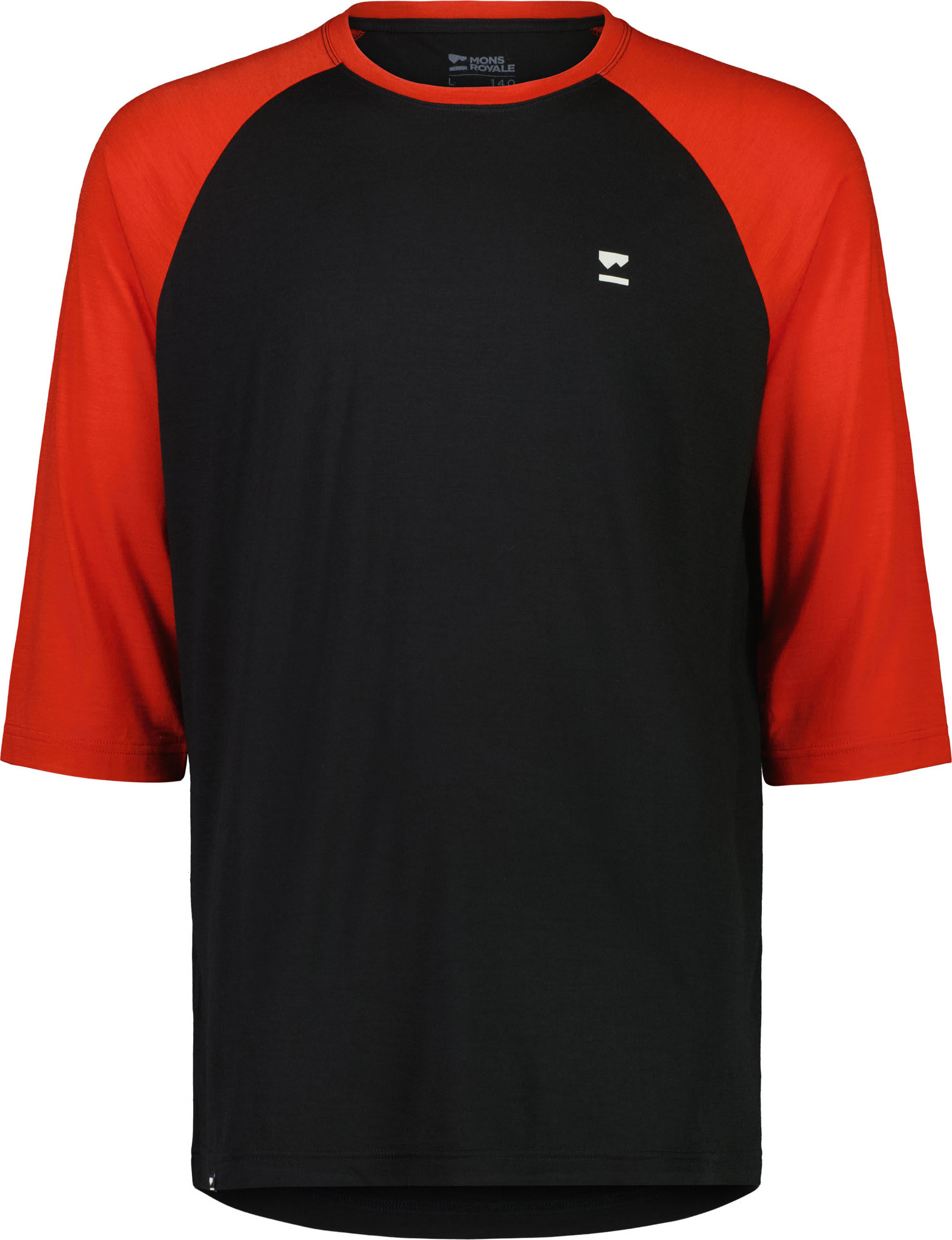 Mons Royale Men's Tarn Merino Shift Raglan 3/4 Retro Red/Black Långärmade vardagströjor S