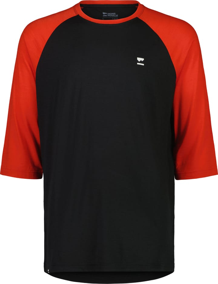 Men's Tarn Merino Shift Raglan 3/4 Retro Red / Black Mons Royale