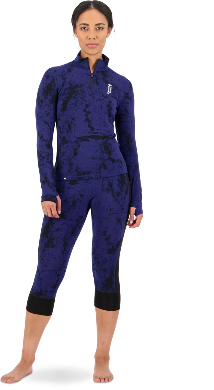 Mons Royale Women's Cascade Merino Flex 200 1/4 Zip Element Camo Mons Royale