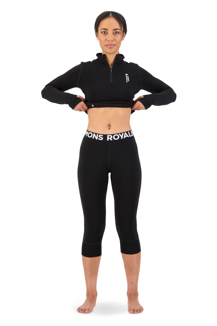 Mons Royale Women's Cascade Merino Flex 200 3/4 Legging Black Mons Royale