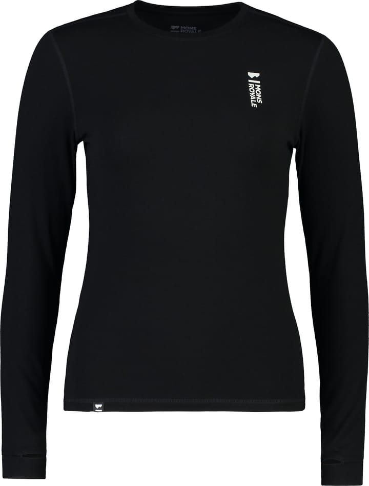 Women's Cascade Merino Flex 200 Long Sleeve Black Mons Royale