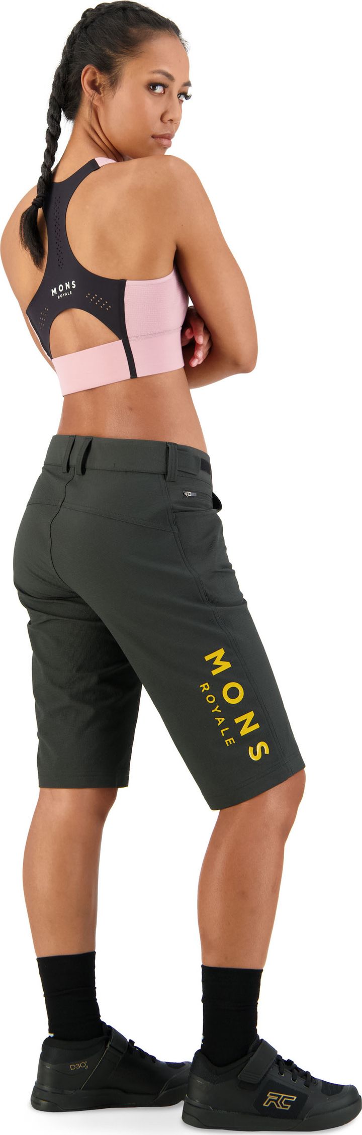 Mons Royale Women's Momentum 2.0 Bike Shorts Black / Gold Mons Royale