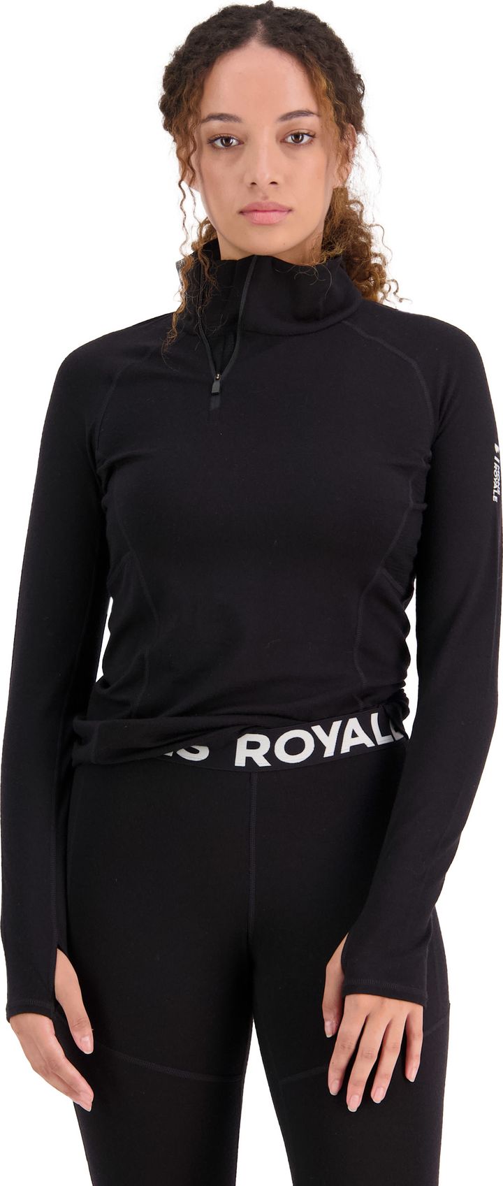 Mons Royale Women's Olympus Half Zip Black Mons Royale
