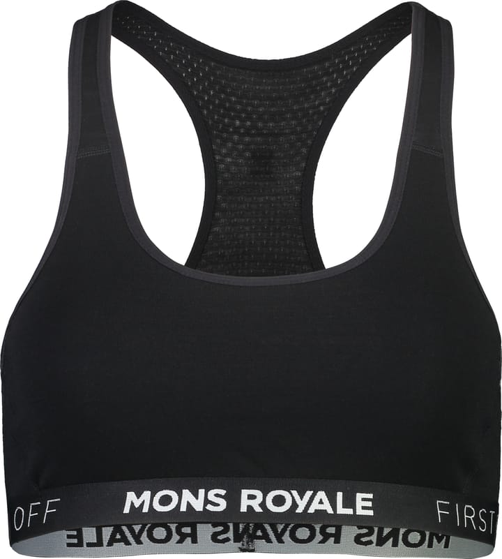 Mons Royale Women's Sierra Sports Bra Black Mons Royale Mons Royale Women's Sierra Sports Bra Black Mons Royale