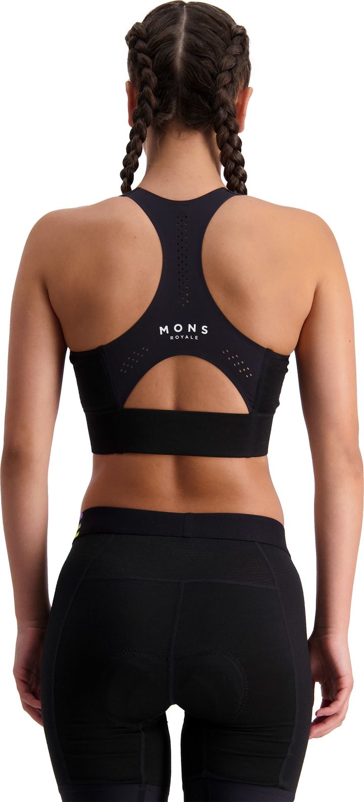 Women's Stratos Merino Shirt Sports Bra Black Mons Royale