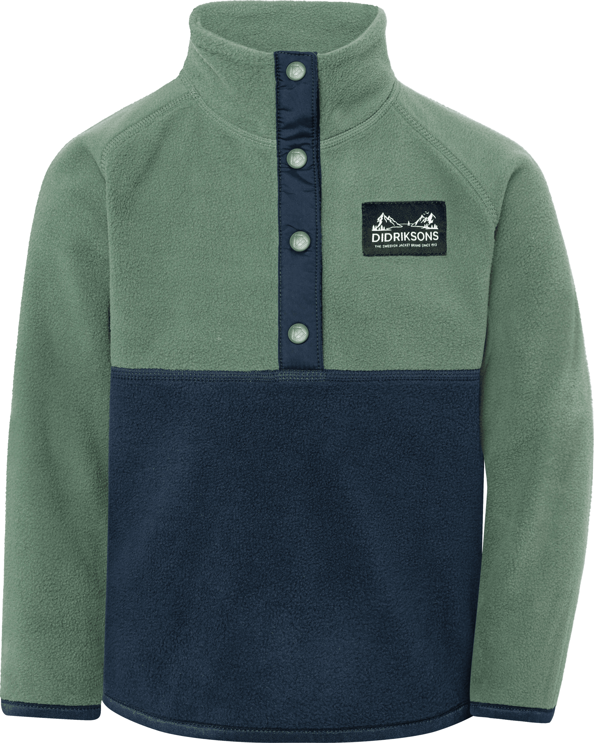 Didriksons Kids' Monte Half Button Dark Moss