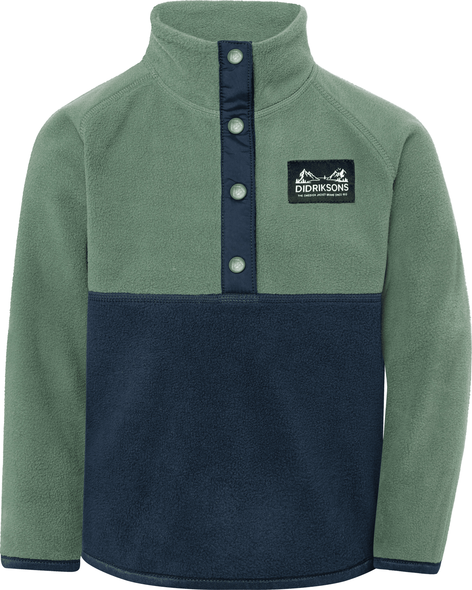 Didriksons Kids' Monte Half Button Dark Moss