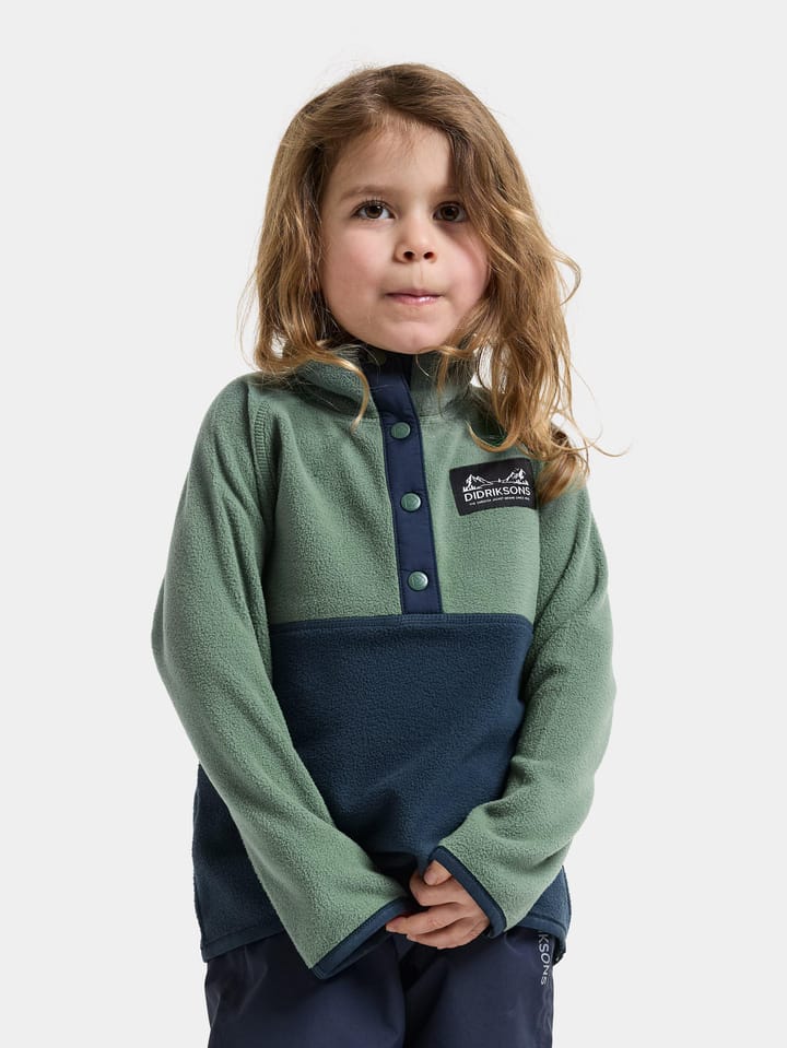 Didriksons Kids' Monte Half Button Dark Moss Didriksons