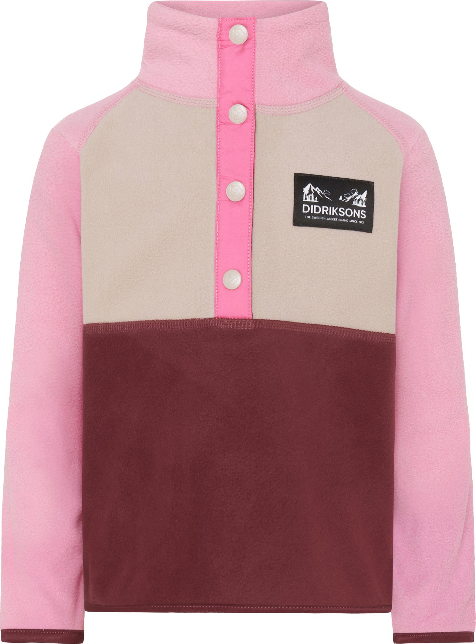 Didriksons Kids' Monte Half Button 4 Anemon Red