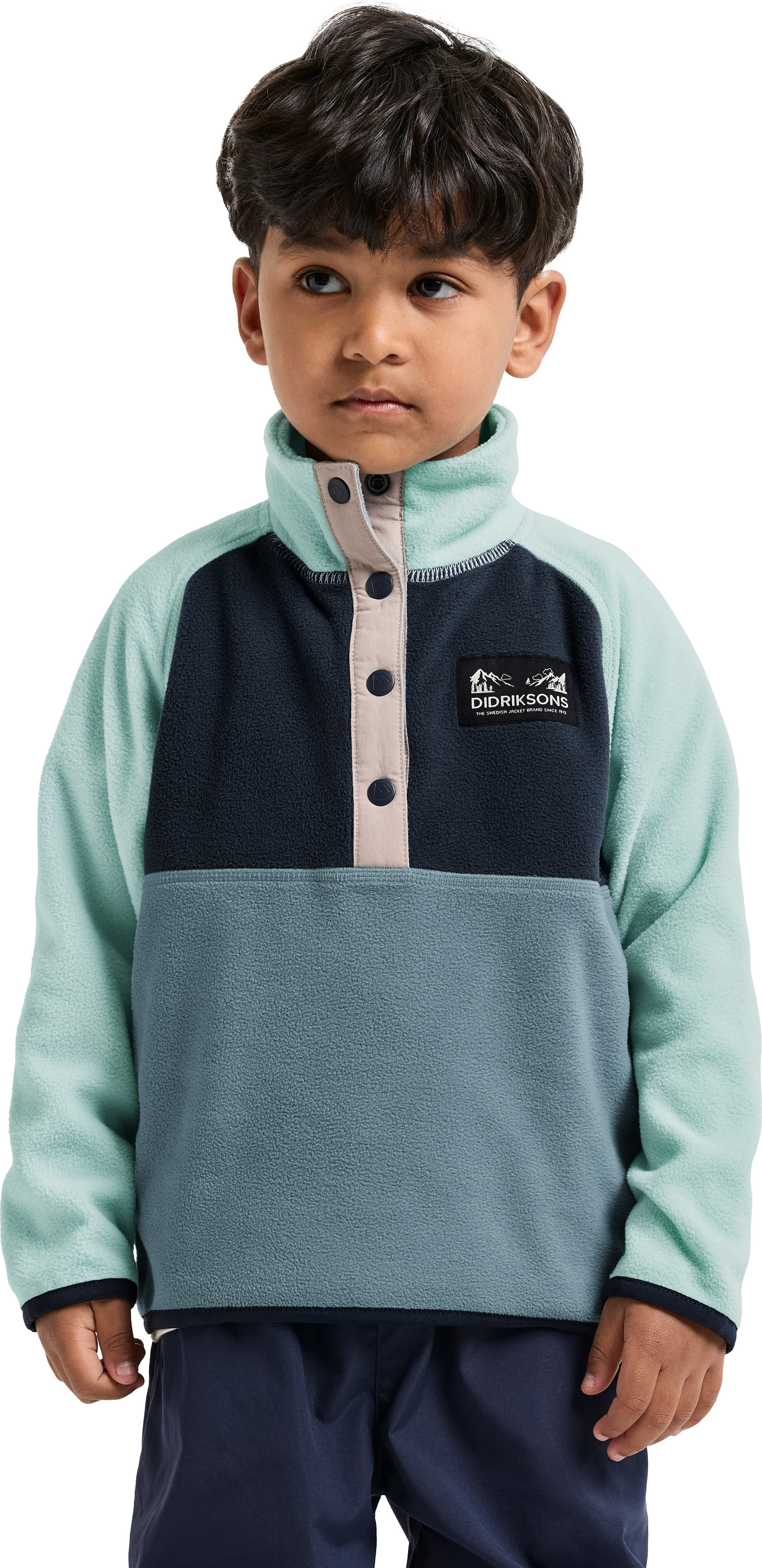Didriksons Kids' Monte Half Button 5 Factory Blue