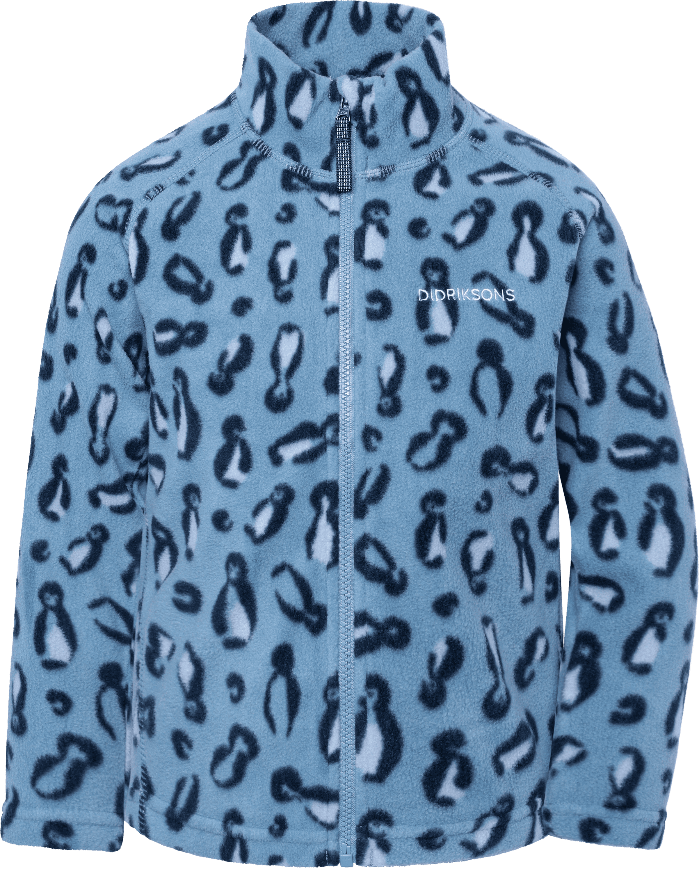 Didriksons Kids' Monte Printed Full-Zip Penguino Blue