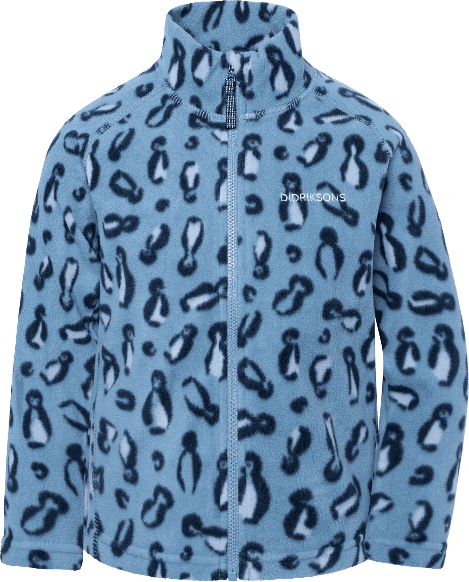 Didriksons Kids' Monte Printed Full-Zip Penguino Blue