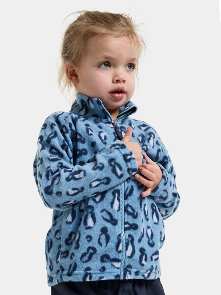 Didriksons Kids' Monte Printed Full-Zip Penguino Blue Didriksons