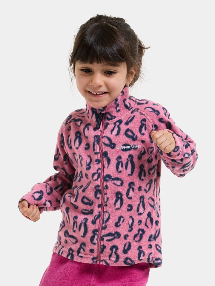 Didriksons Kids' Monte Printed Full-Zip Penguino Pink Didriksons