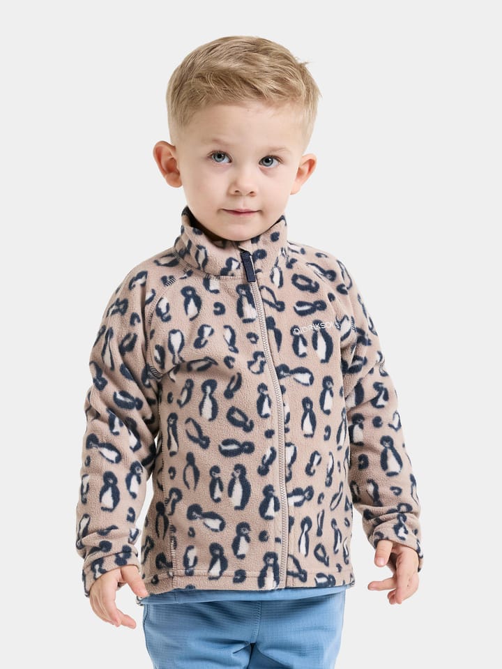 Didriksons Kids' Monte Printed Full-Zip Penguino Beige Didriksons