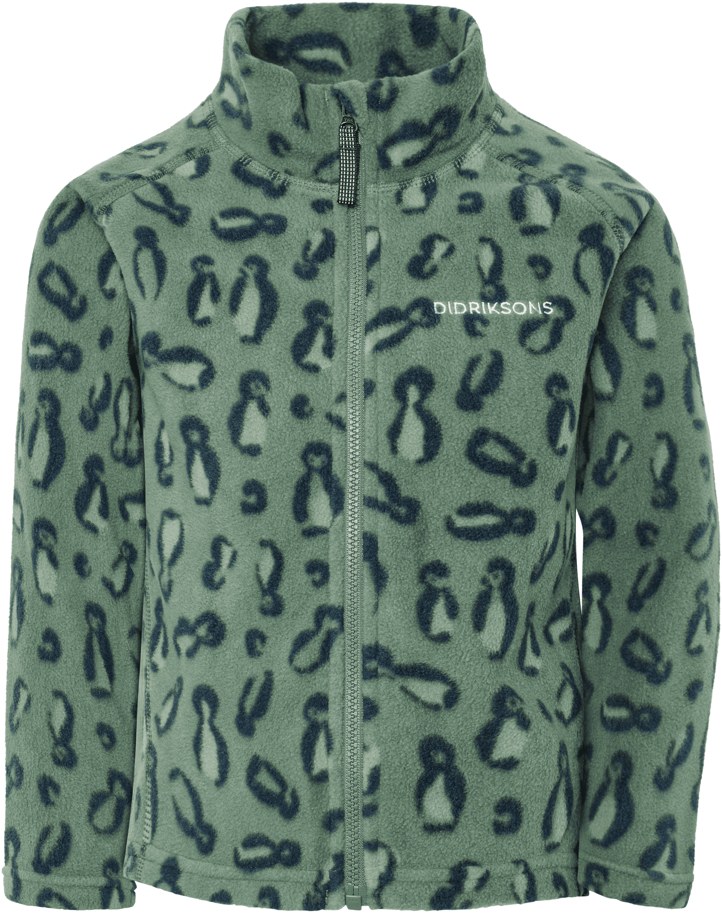 Didriksons Kids' Monte Printed Full-Zip Penguino Green