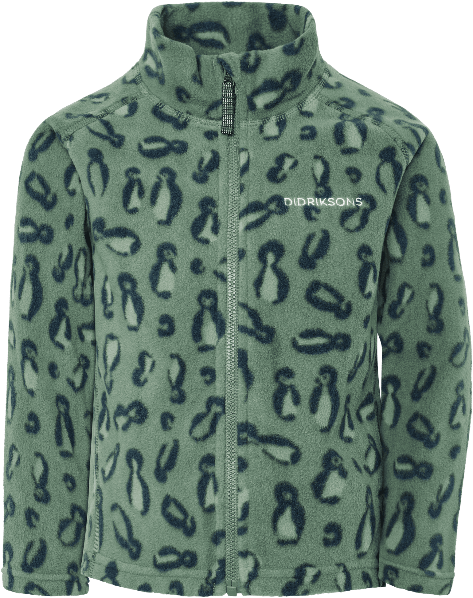 Didriksons Kids' Monte Printed Full-Zip Penguino Green