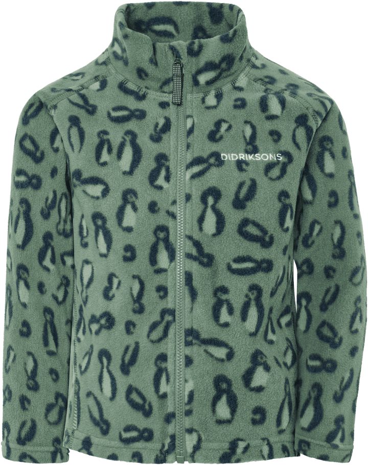 Didriksons Kids' Monte Printed Full-Zip Penguino Green Didriksons