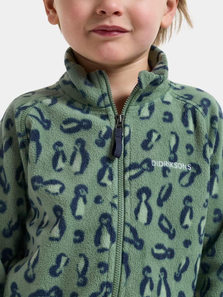 Didriksons Kids' Monte Printed Full-Zip Penguino Green Didriksons