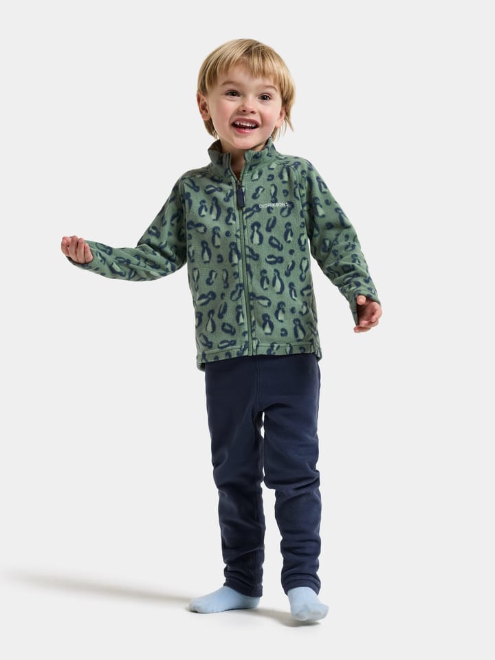 Didriksons Kids' Monte Printed Full-Zip Penguino Green Didriksons