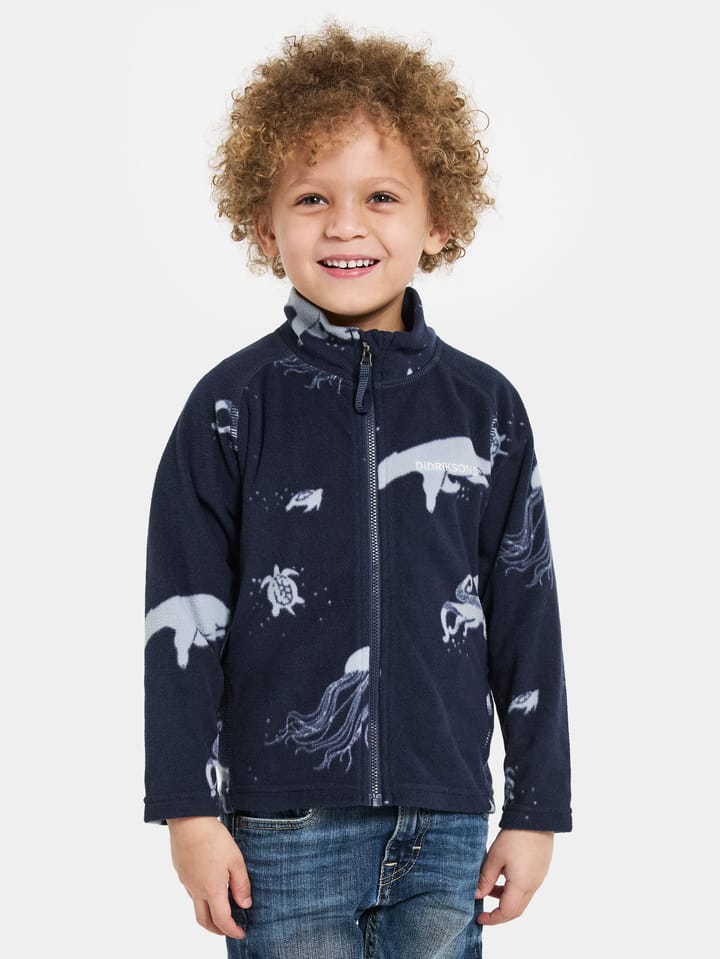 Didriksons Kids' Monte Printed Full Zip 10 Winter Ocean Blue Didriksons