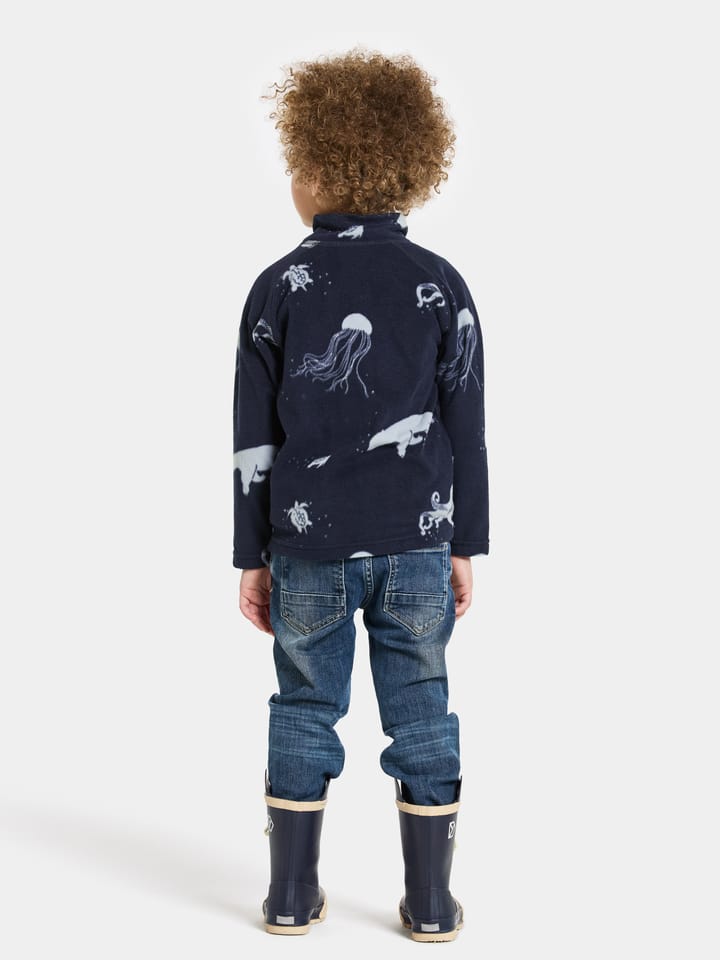 Didriksons Kids' Monte Printed Full Zip 10 Winter Ocean Blue Didriksons