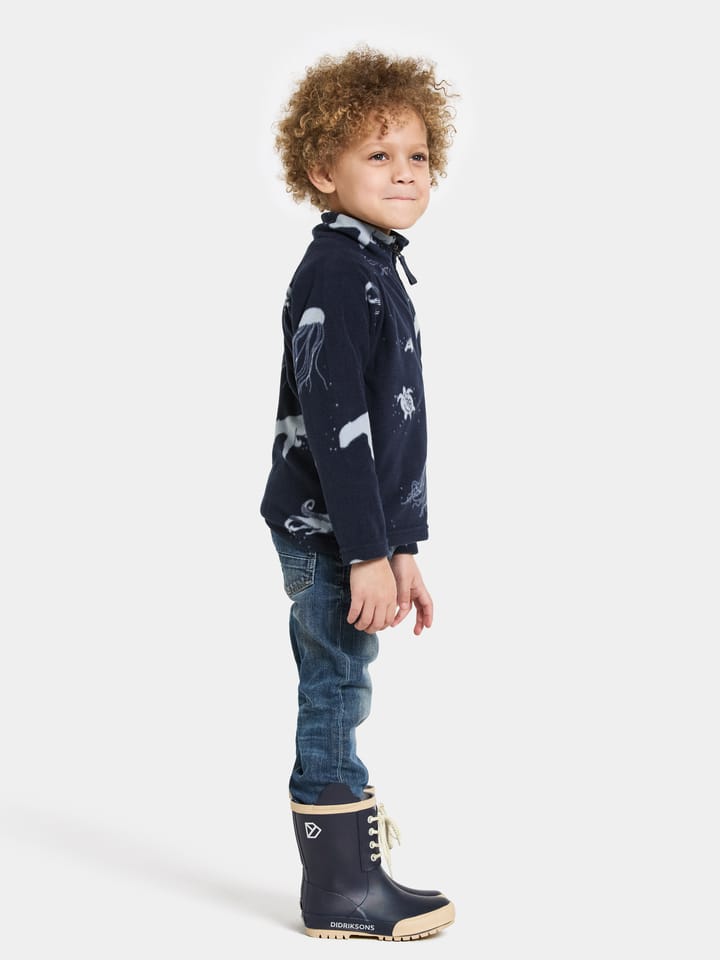 Didriksons Kids' Monte Printed Full Zip 10 Winter Ocean Blue Didriksons