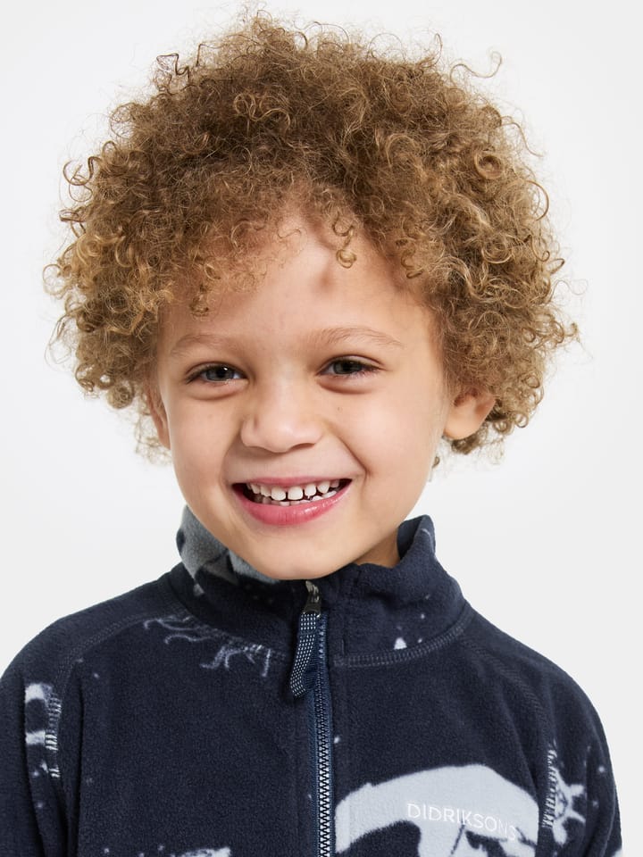 Didriksons Kids' Monte Printed Full Zip 10 Winter Ocean Blue Didriksons