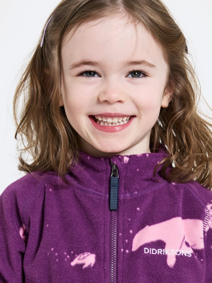Didriksons Kids' Monte Printed Full Zip 10 Winter Ocean Purple Didriksons