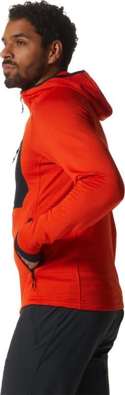 Men's Polartec Power Grid Full Zip Hoody State Orange Mountain Hardwear