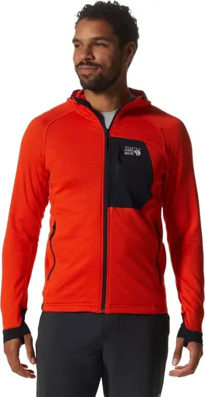 Mountain Hardwear Men's Polartec Power Grid Full Zip Hoody State Orange Mountain Hardwear