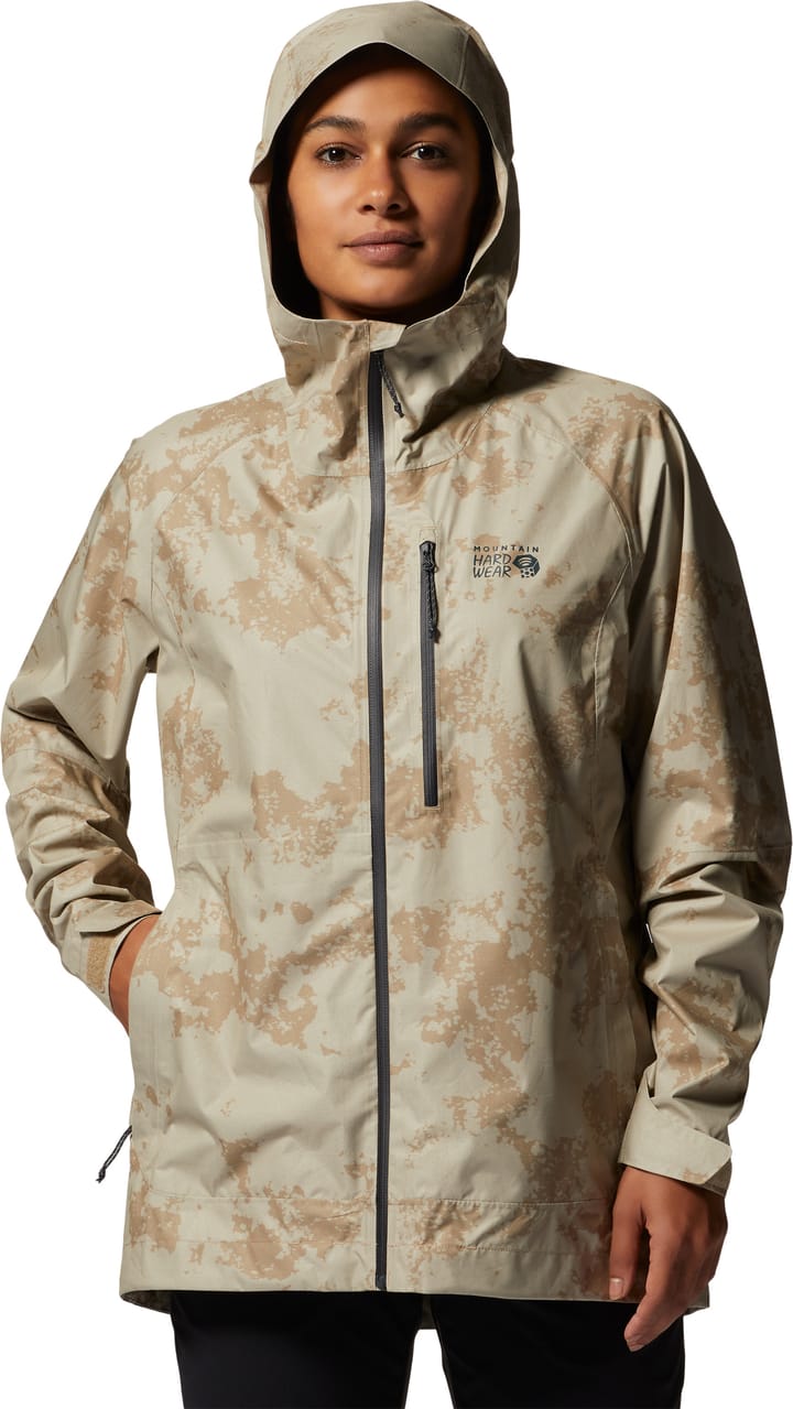 Women's Stretch Ozonic Jacket Moab Tan Print Mountain Hardwear