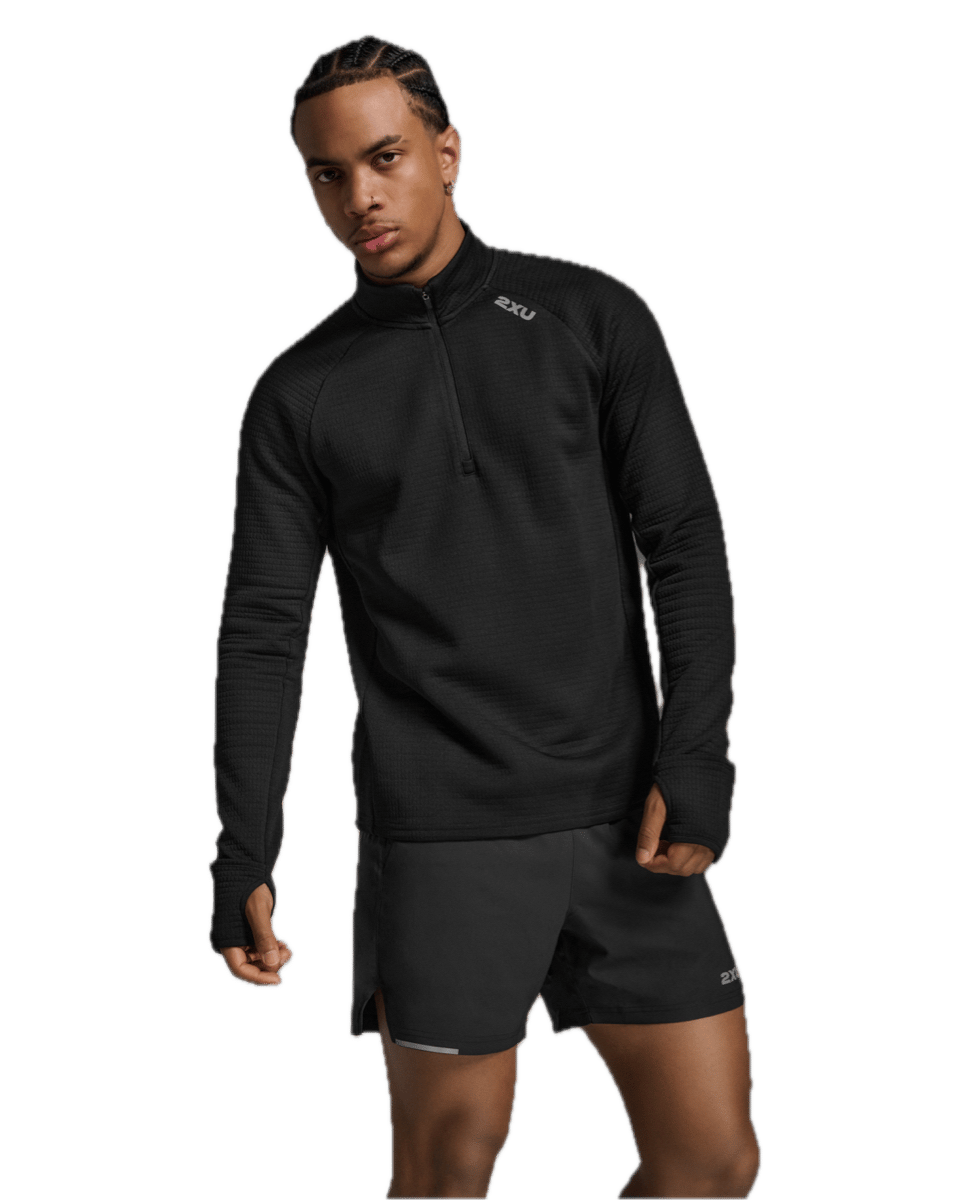 2XU Ignition Hyper-Haptic 1/4 Zip Black/silver Reflective