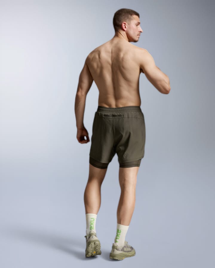 2XU Men's Aero Mesh 2-In-1 5 Inch Shorts Flint/black Reflective 2XU
